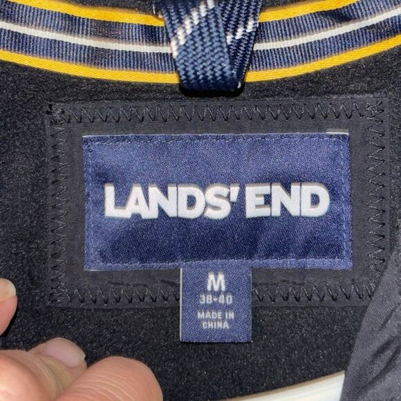 Lands’ End men’s winter coat jacket black full zip (size medium 38-40) - Picture 2 of 8